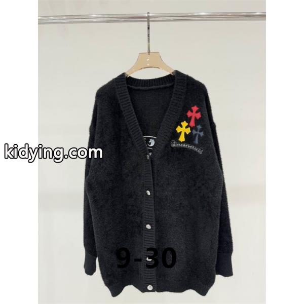 上質 ホワイト&ブラック CHROME HEARTS 刺繍 カーディガン ふんわり大人可愛いニット クロムハーツ コピー-2