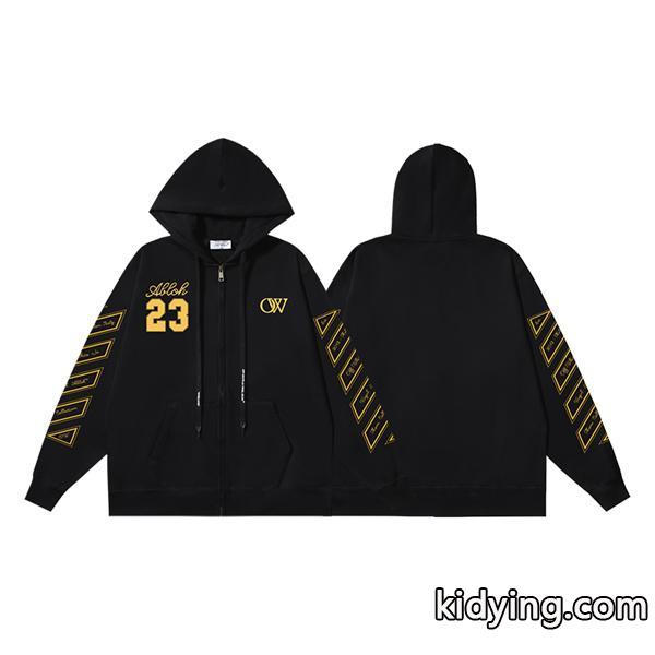 スポーティ映え Off-White オフホワイト コピー フルジップ パーカー 機能美 ストリート定番-0