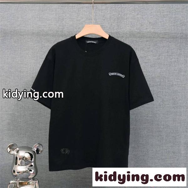 半袖Tシャツ メンズ CHROME HEARTS シンプルロゴ クロムハーツ 偽物 無地系 ストリート 着回し万能-0
