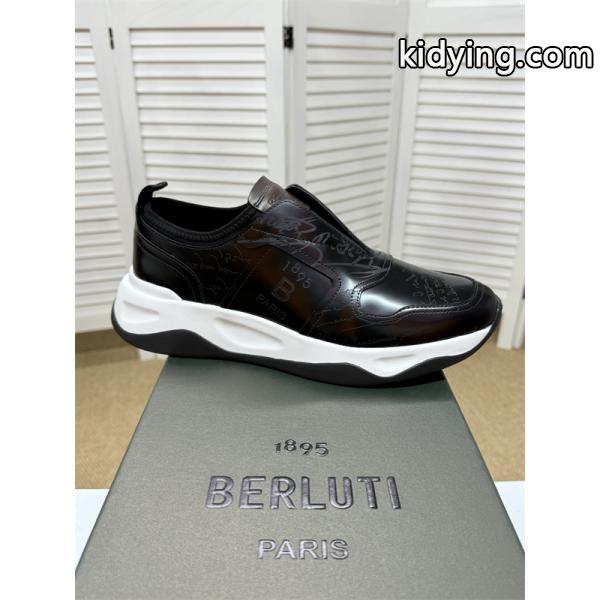 数量限定 ネイビー スニーカー 軽量 スタイリッシュ Berluti ベルルッティ コピー-4
