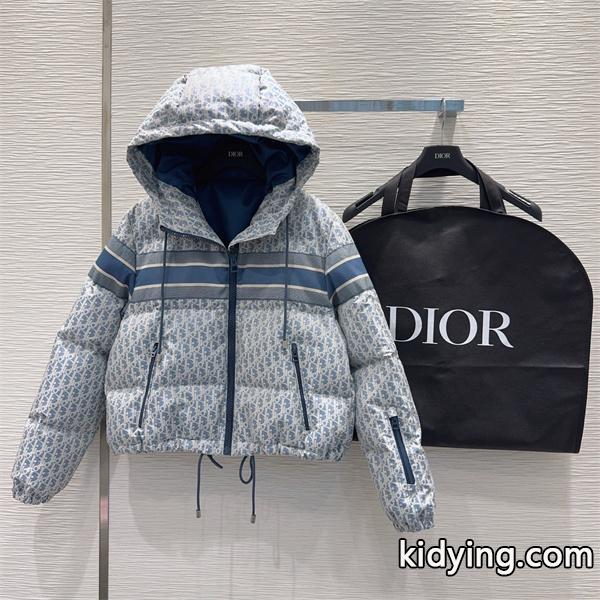 保温性抜群 DIOR ディオール コピー ダウンジャケット 総柄 グレー 2025秋冬必須-0