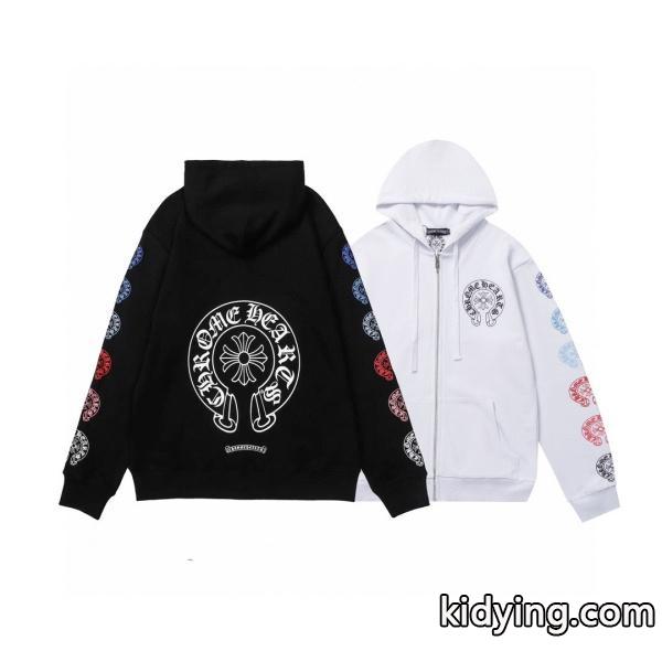 CHROME HEARTS スーパーコピー ジップパーカー 洗練 鮮麗 カラフルスリーブ ホースシュー  クロムハーツ-1