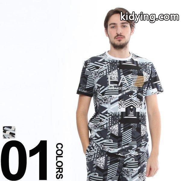 エンポリオアルマーニ EMPORIO ARMANI EA7 Ｔシャツ 半袖 ジオメトリック 総柄 クルーネック ブランド メンズ カットソー EA3ZPT66PJL8Z_アルマーニ ARMANI_ブランド コピー 激安(日本最大級)-0