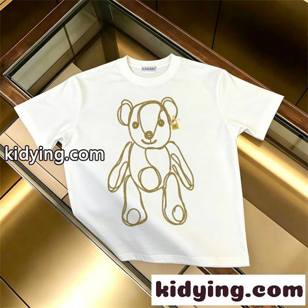 アニマルモチーフ ベアラインプリント ポップアクセント 推しトップス BURBERRY バーバリー コピー 半袖Tシャツ-0
