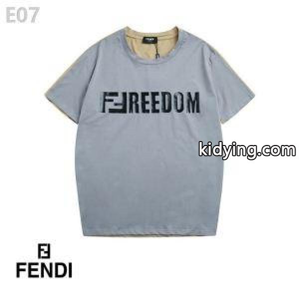 追跡付【FENDI】バイカラー コットン ロゴ Tシャツ*日本未入荷40774424フェンディ コピー質感のいい４色展開-1