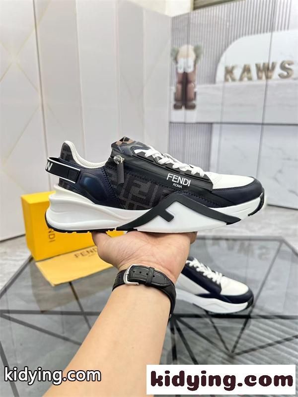 厚底ソール トレンド感 FENDI フェンディ スーパーコピー スニーカー マルチカラー レザー コンビ-4