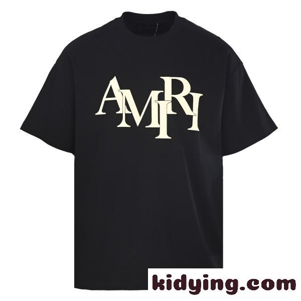 AMIRI アミリ 2026新作 発泡ロゴプリント 半袖Tシャツ コットン クルーネック オーバーサイズ 人気-6
