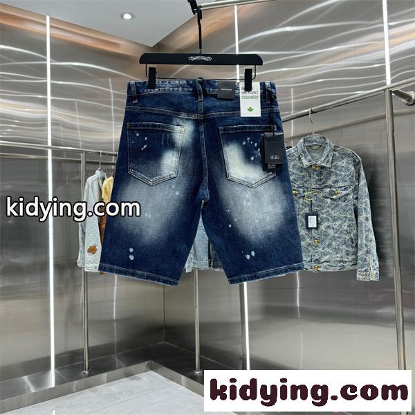 デニムショートパンツ メンズ DSQUARED2 ディースクエアード コピー ハーフパンツ 夏 ストレッチ-1