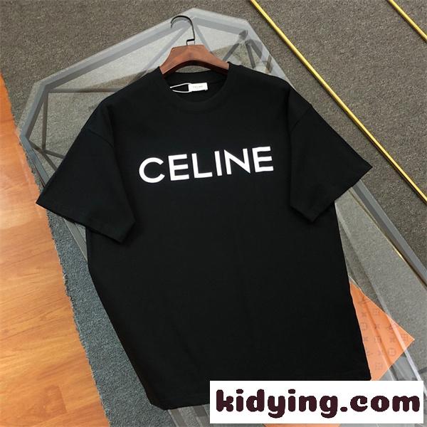 高品質CELINE セリーヌtシャツコピー2026春夏定番アイテムシンプルデザインユニセックス-0