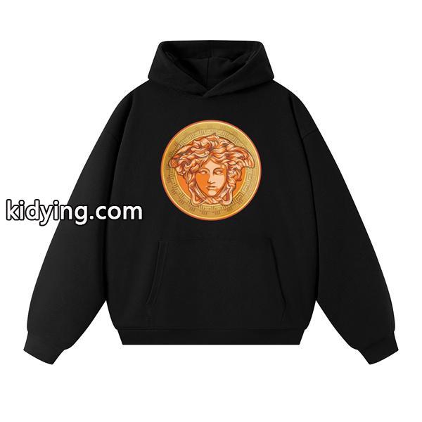 パーカー ヴェルサーチ VERSACE コピー 2025秋冬センセーション プレミアム ブラック × ホワイト ゴールドメデューサ-1