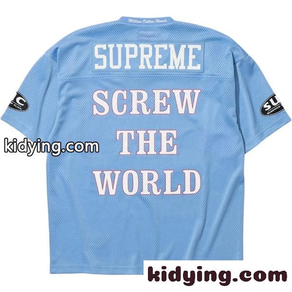 イトブルー メッシュジャージー Supreme SCREWED UP CLICK シュプリーム コピー フォトプリント 半袖 オーバーサイズ風-2