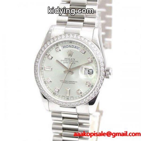 ロレックス ROLEX デイデイト 自動巻 アイスブルー ダイヤ 118346A Z番 PT950 プラチナ【中古】_ロレックス ROLEX_ブランド コピー 激安(日本最大級)-0