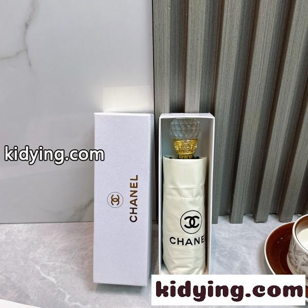 2026新作 CHANEL 激安 シャネル 折りたたみ傘 晴雨兼用 五つ折り UVカット99% 軽量 クリスタルハンドル ギフトBOX付き-1