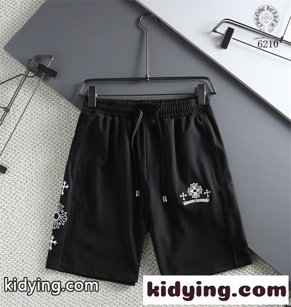 プレミアム クロムハーツ コピー 刺繍 ハーフパンツ ブラック ストリート 高級感 CHROME HEARTS-0