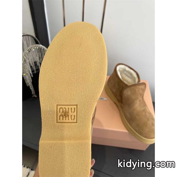 Miu Miu ミュウミュウ コピー 激安 秋冬新作 羊毛 Snow Boots レディース 防寒 スエード ショート丈 雪地靴 ふわふわ裏毛-8
