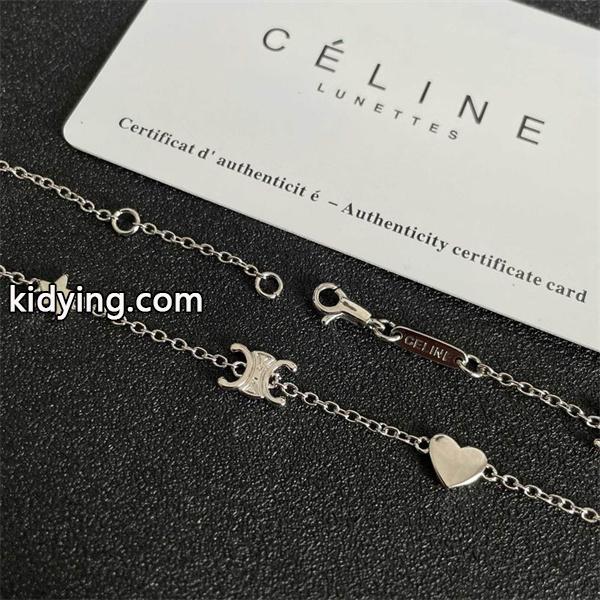 CELINE セリーヌ 偽物 2025秋冬 ハート＆トリオンフモチーフ ゴールドチェーン ネックレス-1