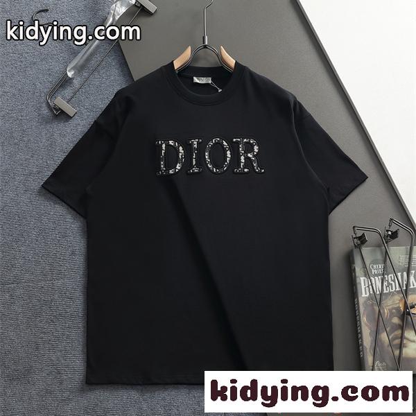 話題沸騰 ブラック 高級感演出 モードカジュアル 半袖Tシャツ DIOR ディオール コピー-0