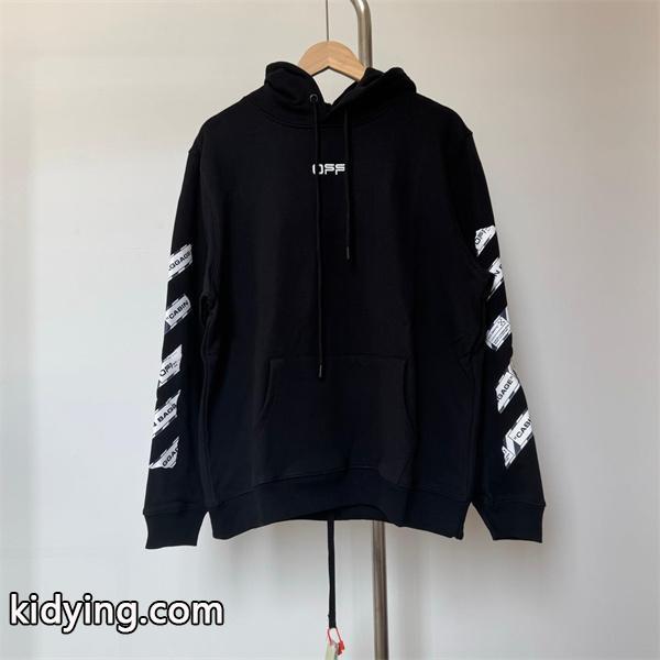 2025秋冬人気モデル 保温性ファッション オフホワイト ブラック × ホワイト プリント パーカー Off-White コピー-0