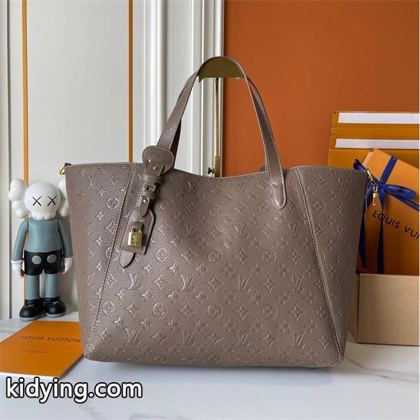 LOUIS VUITTON コピー トートバッグ エンボス モノグラム レザー グレージュ ルイヴィトン-0