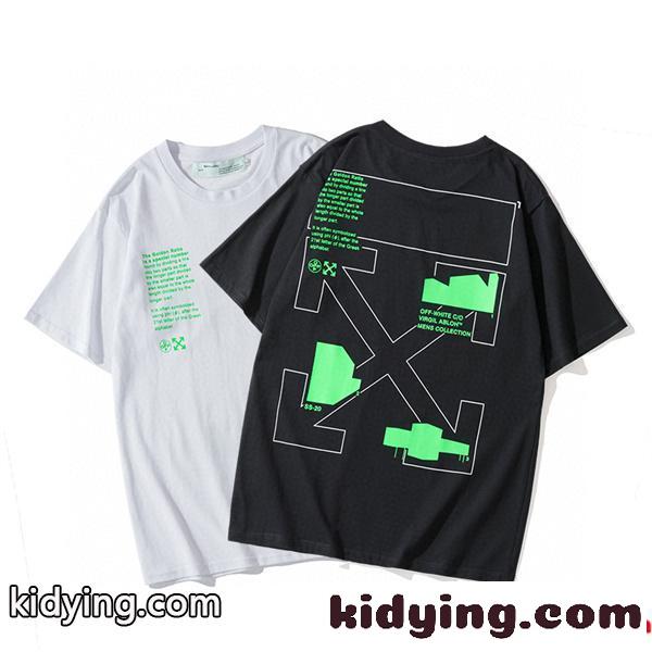 上質な質感!Off-Whiteオフホワイトｔシャツ通販のメンズクルーネック半袖Tシャツスーパーコピー　ブラック、ホワイト2色-0