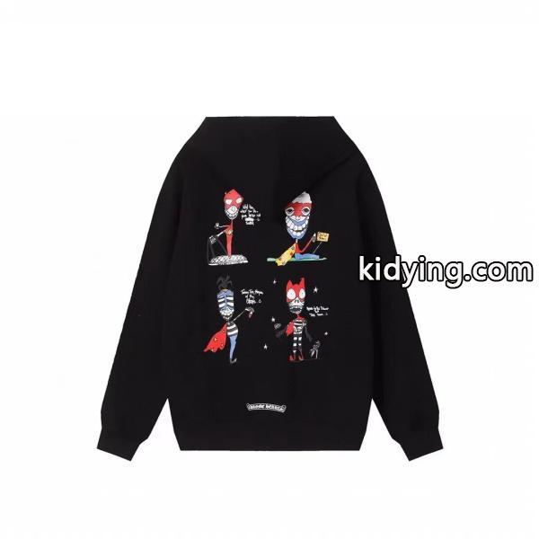 クロムハーツ スーパーコピー パーカー 可愛い 限定 キャラクター イラスト ホワイト CHROME HEARTS-0