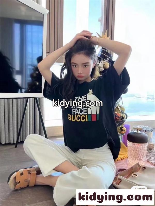 今季大本命 ブラック アウトドア ストリート トレンド GUCCI THE NORTH FACE グッチ コピー 半袖Tシャツ-8