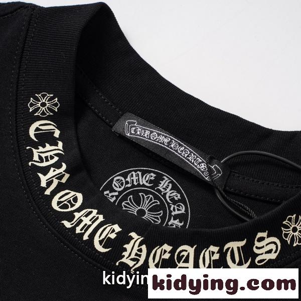 CHROME HEARTS コピー クロムハーツ コピー ネックロゴプリントポケットTシャツ ゴシックレター 半袖トップス 人気-12