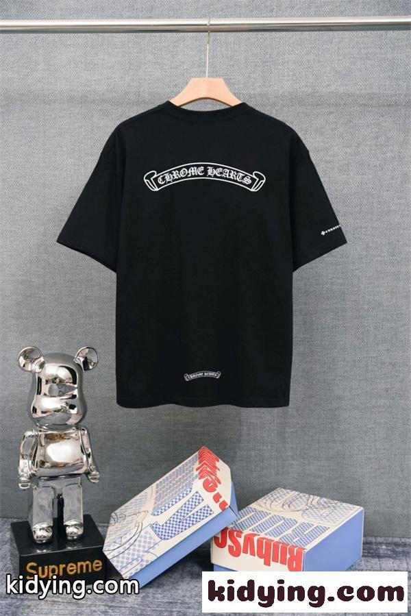 半袖Tシャツ メンズ CHROME HEARTS シンプルロゴ クロムハーツ 偽物 無地系 ストリート 着回し万能-1