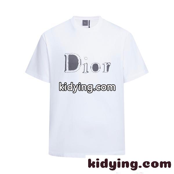 DIOR 激安 2026 夏 ブラック メンズ レディース 半袖Tシャツ ロゴプリント シンプル モード ディオール-3