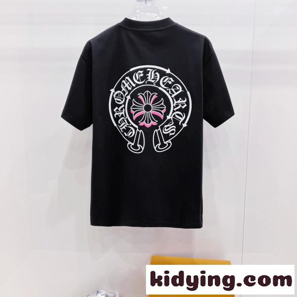 2026新作 Chrome Hearts 激安 クロムハーツ 半袖Tシャツ クロスロゴ バックプリント コットン クルーネック ストリート ユニセックス 人気アイテム-2