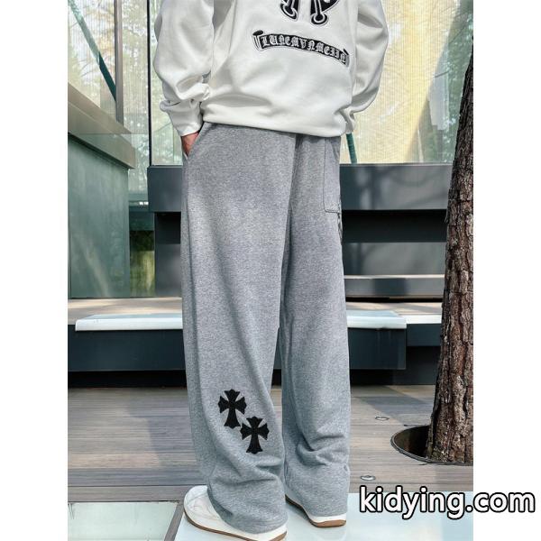 定番人気 ブラック Chrome Hearts クロムハーツ ホースシューロゴデザイン 偽物 スウェットパンツ-5