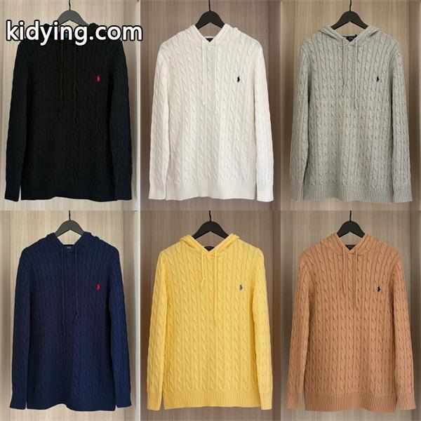 ブラック × ホワイト × グレー 6 色 連帽 麻花纹 ニット ポロラルフローレン POLO RALPH LAUREN コピー 秋冬復古多色 定番-0