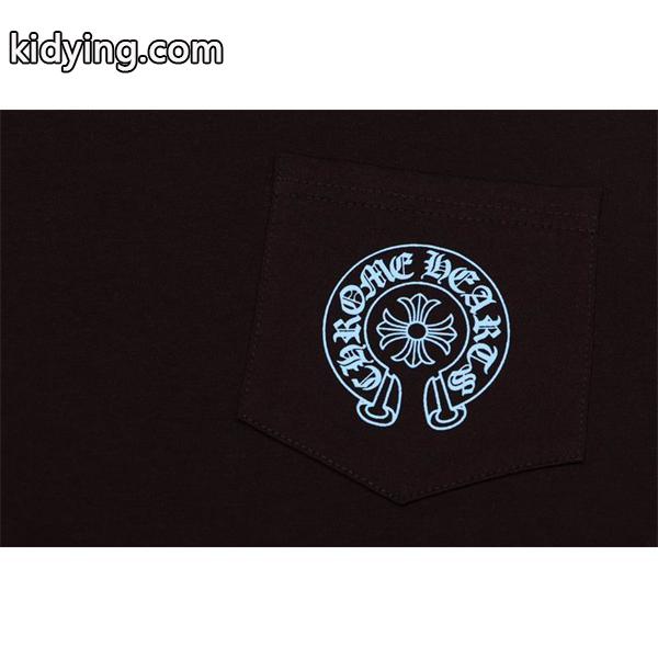CHROME HEARTS スーパーコピー クールライト ブルーアクセント 長袖Tシャツ クロスプリントデザイン クロムハーツ-1
