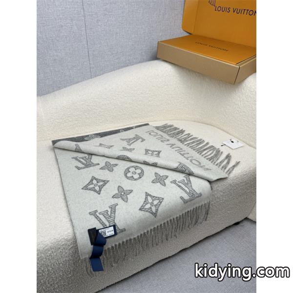 上品モノグラム LOUIS VUITTON ルイヴィトン コピー 大判ストール グレー配色 防寒対策-3