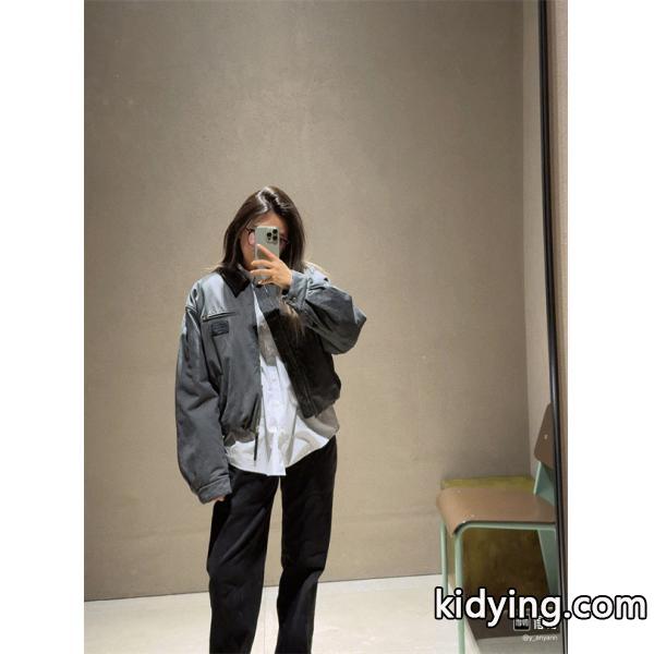 グレー ヴィンテージ加工 シンプル ジャケット 偽物 秋冬 モダン 落ち着いた アクネ ストゥディオズ Acne Studios 注目-8
