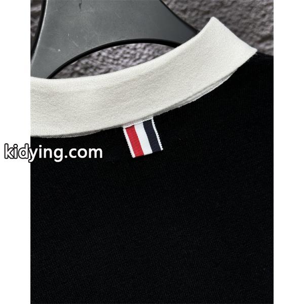 トムブラウン Thom Browne コピー 秋冬トレンド 万能 ホワイト × グレー × ブラック 3 色 POLO セーター-5