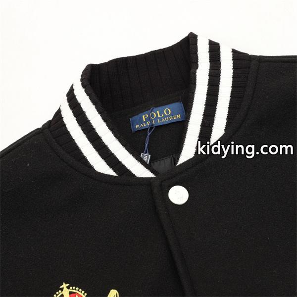 POLO RALPH LAUREN コピー 秋冬復古高級 ブラック × ホワイト ディテール豊富 ベースボールジャケット ポロラルフローレン-3
