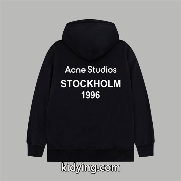 Acne Studios アクネステュディオス コピー 激安 ロゴパーカー ジップアップフーディー メンズ レディース オーバーサイズ 白 黒 スウェット シンプル カップル ペアルック-3