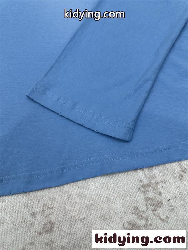 Acne ロゴプリント Tシャツ ブルー 長袖 カジュアル ストリート 抜け感 アクネストゥディオズ コピー-5