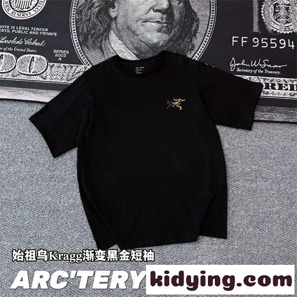 ARCTERYX Tシャツ ブラック 半袖 アークテリクス コピー ミニ刺繍 シンプルスポーツ ストリート-0