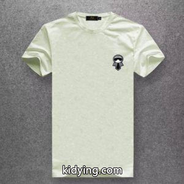 FENDI Karlito ブラックコットン 半袖Tシャツ ブラック/ホワイト41784151フェンディコピーおしゃれなアイテム10色展開-6
