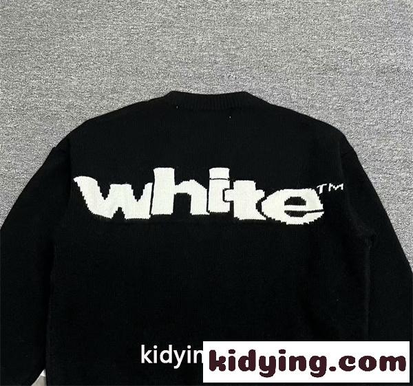 ビッグロゴ入り クルーネック仕様 大人カジュアル OFF-WHITE オフホワイト コピー セーター 注目モデル 再入荷チェック-3