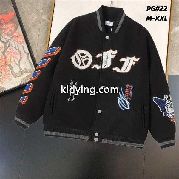 Off-White オフホワイト コピー 2025秋冬必須アイテム 入手困難 着心地抜群 おすすめ ブラック × オレンジ ベースボールジャケット-0