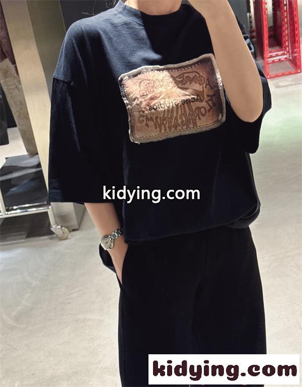 Acne ヴィンテージ風 プリント アクネストゥディオズ コピー Tシャツ モノトーン 半袖 ストリート-8