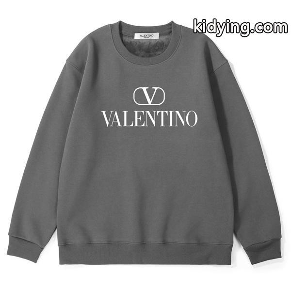 Valentino 偽物 2025秋冬コーデ  注目ブラック × グレー 2 色 V ロゴ 円领 スウェット ヴァレンティーノ-0
