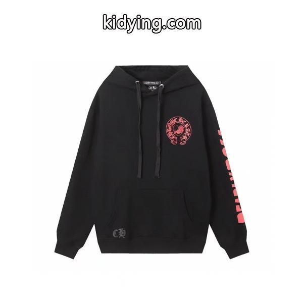 CHROME HEARTS スーパーコピー パーカー 話題 モード レッドロゴ ストリート ブラック クロムハーツ-0
