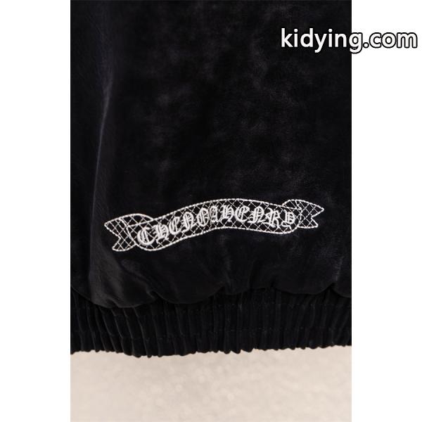 暖冬新作 ブラック クロス刺繍デザイン Chrome Hearts クロムハーツ スーパーコピー ジャケット 裏起毛-4