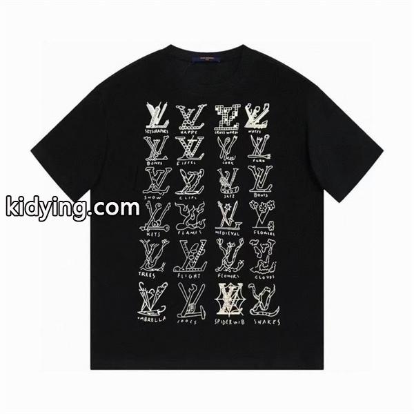 お買い得大人気動きやすい通気性メンズ半袖tシャツ涼しさ軽い薄い黒白グレーLOUIS VUITTONヴィトン 半袖 コピー-0