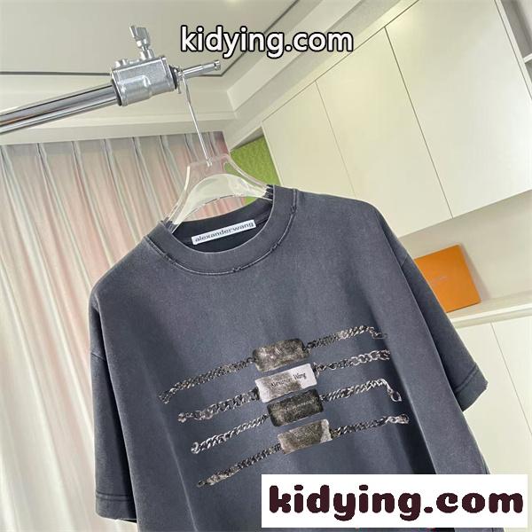 アレキサンダーワン コピー 半袖Tシャツ カラーロゴデザイン シンプル清潔感 夏カジュアル Alexander wang-4
