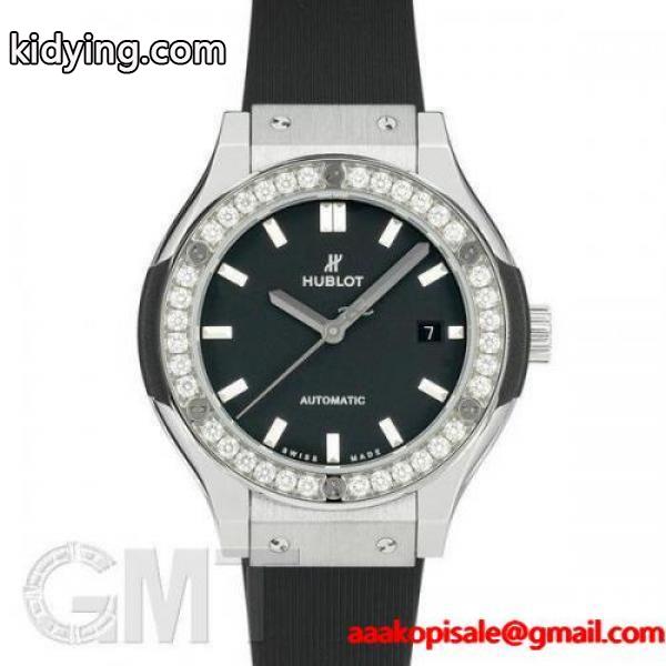 ウブロ クラシックフュージョン チタニウム ダイヤ ラバー 582NX1170RX1204 HUBLOT 【中古】【レディース】 【腕時計】-0
